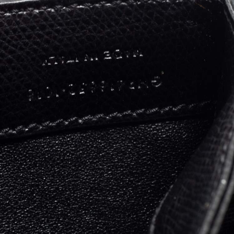 Pre Owned Saint Laurent Black Textured Leather Medium Monogram Universite Shoulder Bag