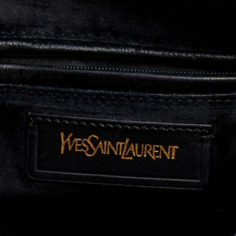 Pre Owned Yves Saint Laurent Black Textured Leather Large Chyc Shoulder Bag