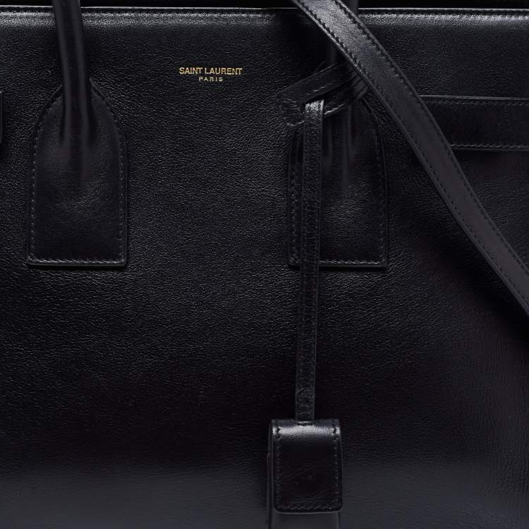 Pre Owned Saint Laurent Black Leather Small Classic Sac De Jour Tote