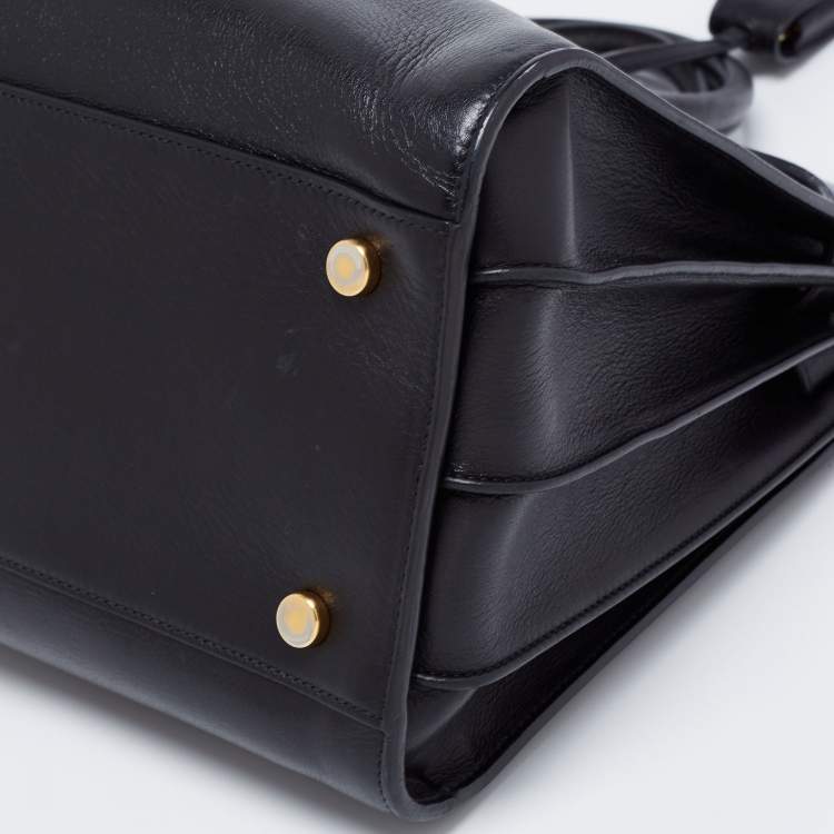 Pre Owned Saint Laurent Black Leather Small Classic Sac De Jour Tote