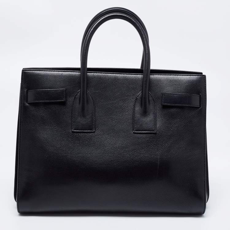 Pre Owned Saint Laurent Black Leather Small Classic Sac De Jour Tote