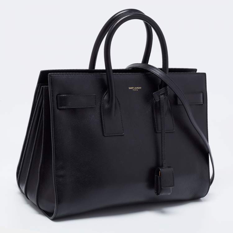 Pre Owned Saint Laurent Black Leather Small Classic Sac De Jour Tote