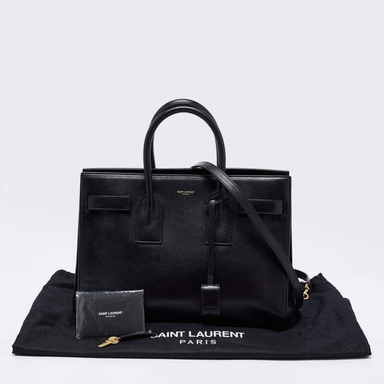 Pre Owned Saint Laurent Black Leather Small Classic Sac De Jour Tote