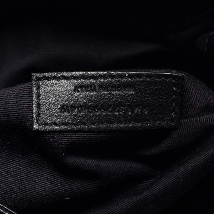 Pre Owned Saint Laurent Black Crinkled Leather Niki Tote