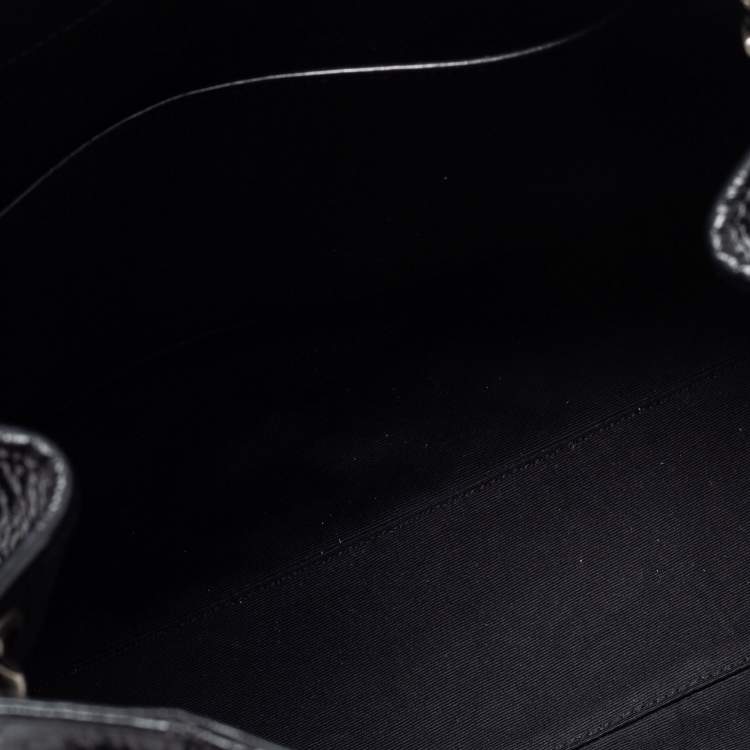 Pre Owned Saint Laurent Black Crinkled Leather Niki Tote