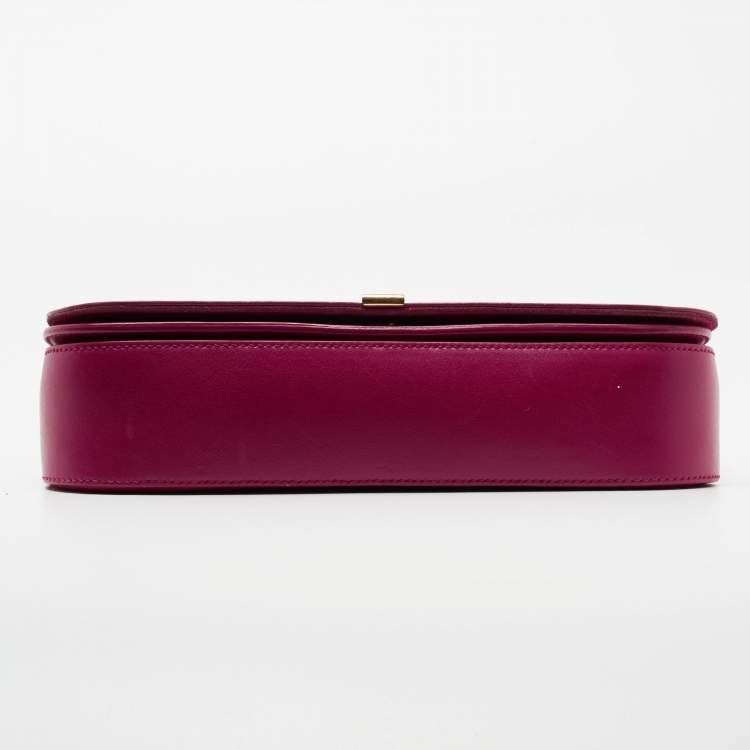 Pre Owned Saint Laurent Pink Leather Medium Chyc Flap Bag