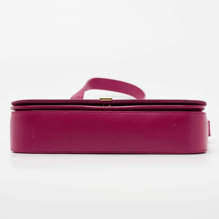 Pre Owned Saint Laurent Pink Leather Medium Chyc Flap Bag