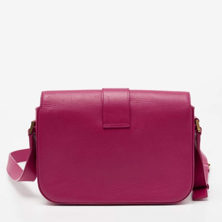 Pre Owned Saint Laurent Pink Leather Medium Chyc Flap Bag