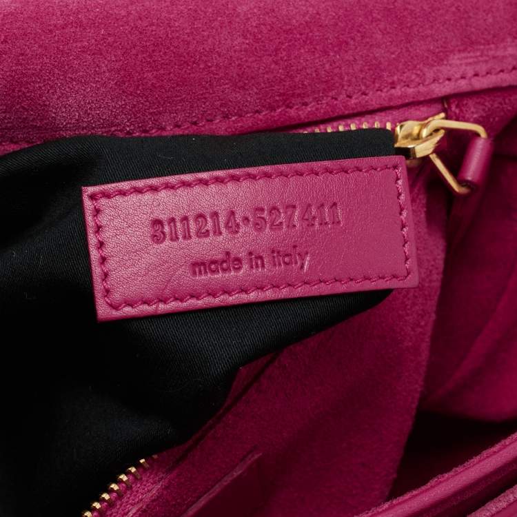 Pre Owned Saint Laurent Pink Leather Medium Chyc Flap Bag