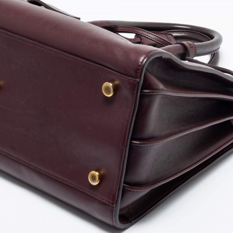 Pre Owned Saint Laurent Burgundy Leather Small Classic Sac De Jour Tote