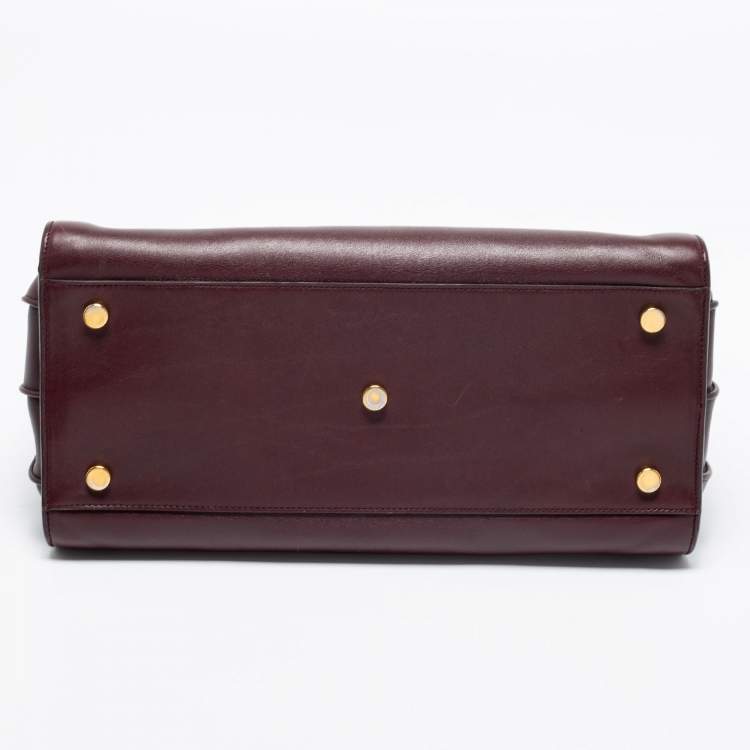 Pre Owned Saint Laurent Burgundy Leather Small Classic Sac De Jour Tote