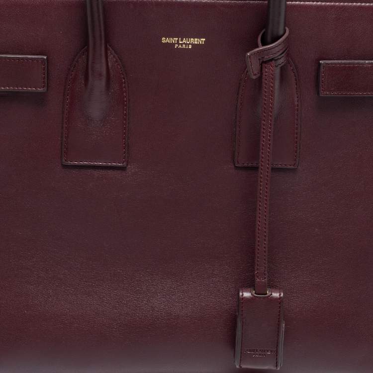 Pre Owned Saint Laurent Burgundy Leather Small Classic Sac De Jour Tote