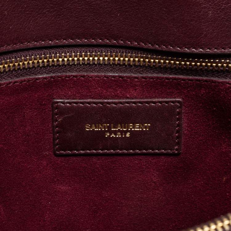 Pre Owned Saint Laurent Burgundy Leather Small Classic Sac De Jour Tote