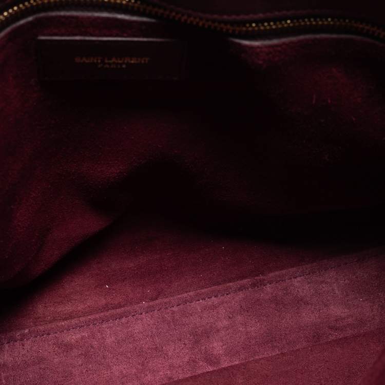 Pre Owned Saint Laurent Burgundy Leather Small Classic Sac De Jour Tote