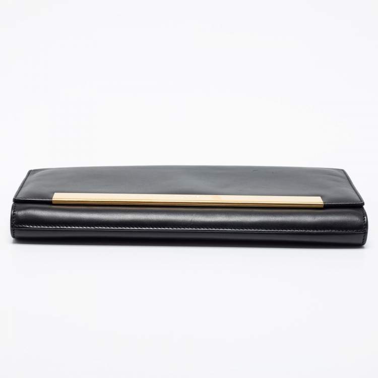مملوكة مسبقًا Saint Laurent Black Leather Lutetia Clutch 