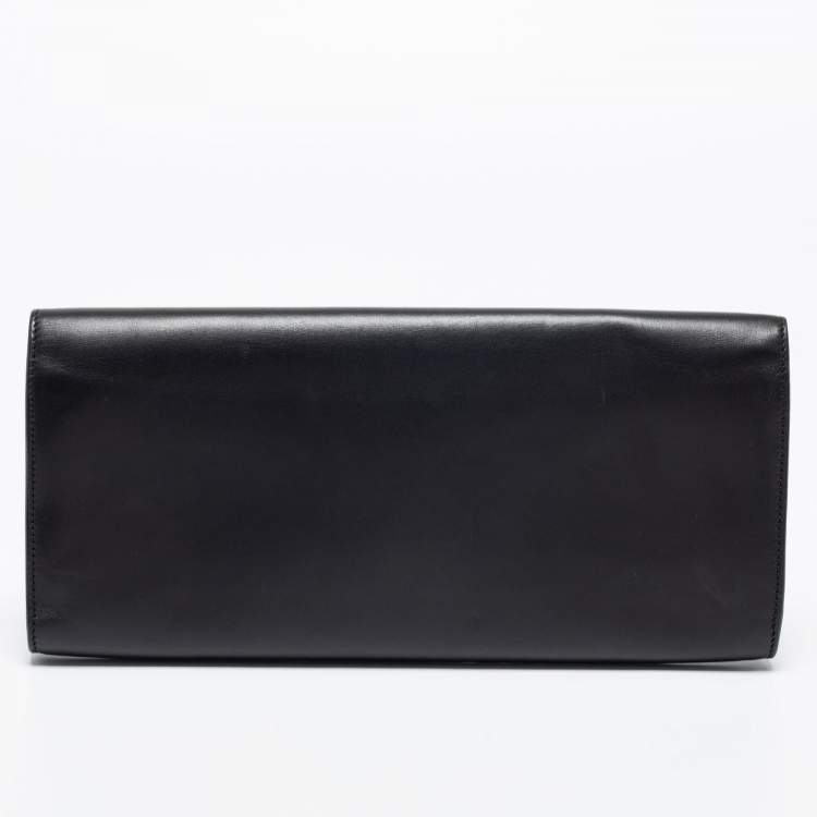 مملوكة مسبقًا Saint Laurent Black Leather Lutetia Clutch 