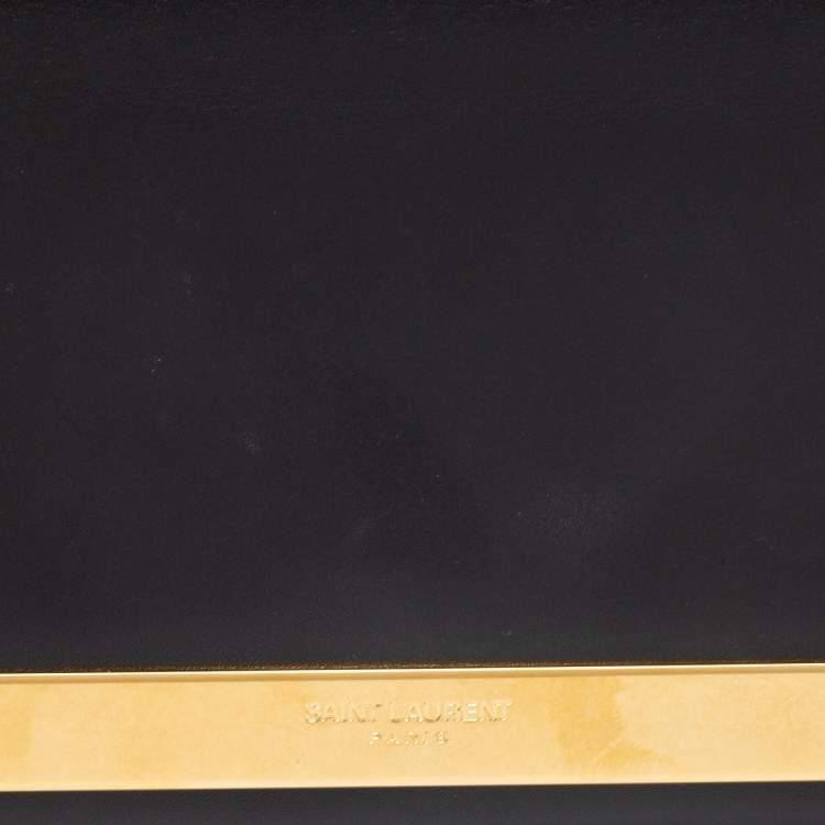 مملوكة مسبقًا Saint Laurent Black Leather Lutetia Clutch 