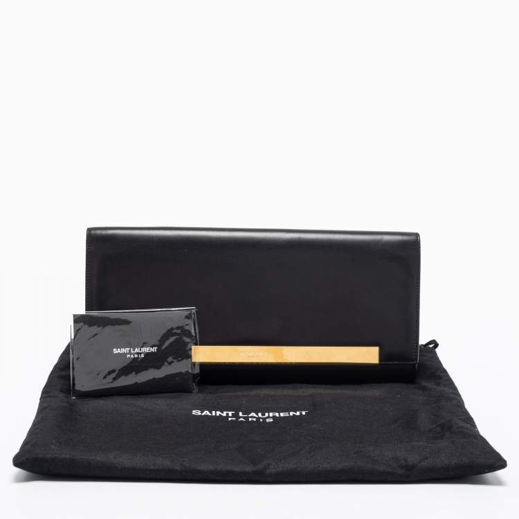 مملوكة مسبقًا Saint Laurent Black Leather Lutetia Clutch 