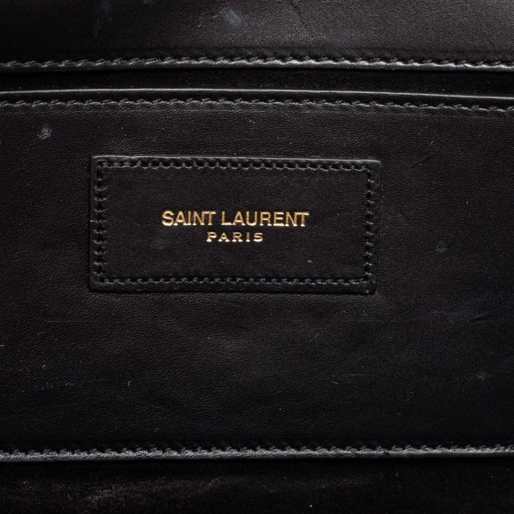 مملوكة مسبقًا Saint Laurent Black Leather Lutetia Clutch 