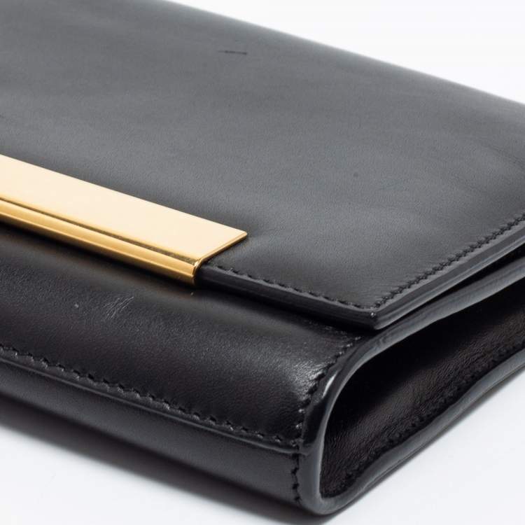 مملوكة مسبقًا Saint Laurent Black Leather Lutetia Clutch 