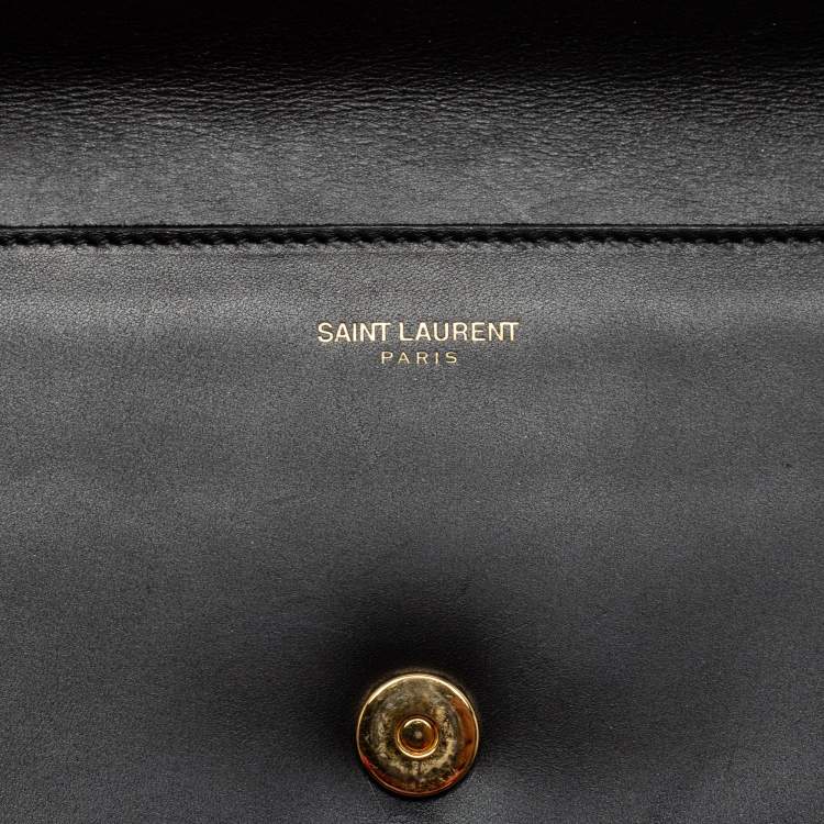 مملوكة مسبقًا Saint Laurent Black Leather Lutetia Clutch 