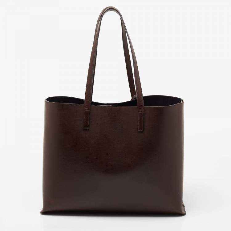 Pre Owned Saint Laurent Brown Perforated Leather East/West Tote