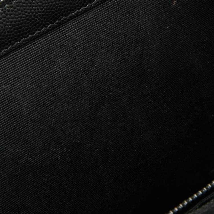 Pre Owned Saint Laurent Black Mix Matelassé Leather Large Cassandre Flap Shoulder Bag