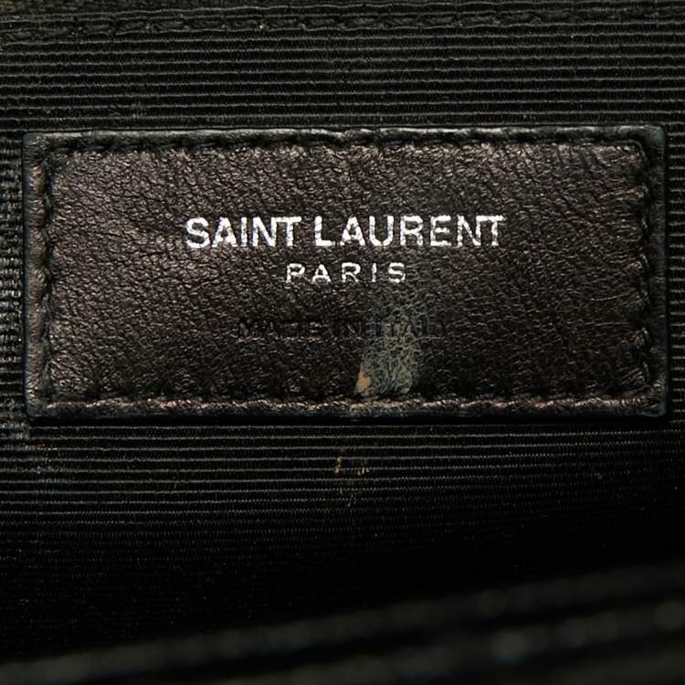 Pre Owned Saint Laurent Black Mix Matelassé Leather Large Cassandre Flap Shoulder Bag