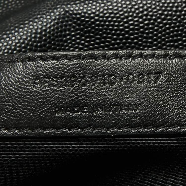 Pre Owned Saint Laurent Black Mix Matelassé Leather Large Cassandre Flap Shoulder Bag