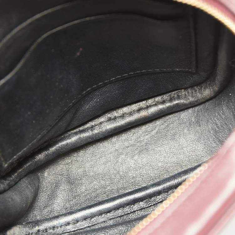 Pre Owned Saint Laurent Burgundy Leather Mini Blogger Crossbody Bag