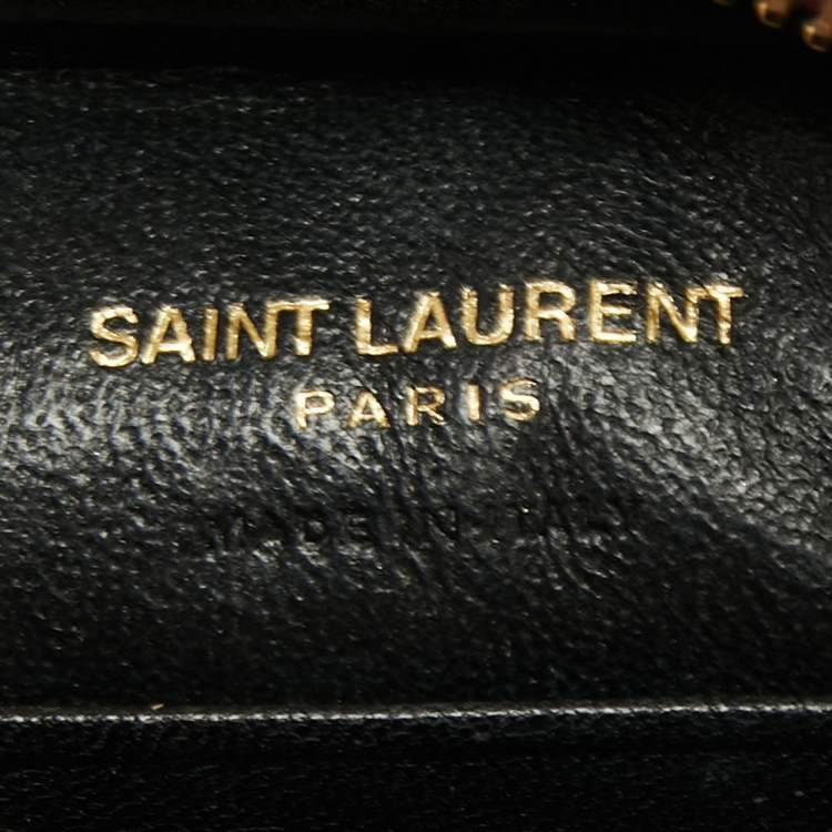 Pre Owned Saint Laurent Burgundy Leather Mini Blogger Crossbody Bag