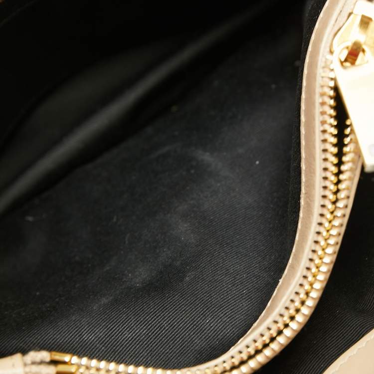 Pre Owned Saint Laurent Beige Leather Small Loulou Shoulder Bag