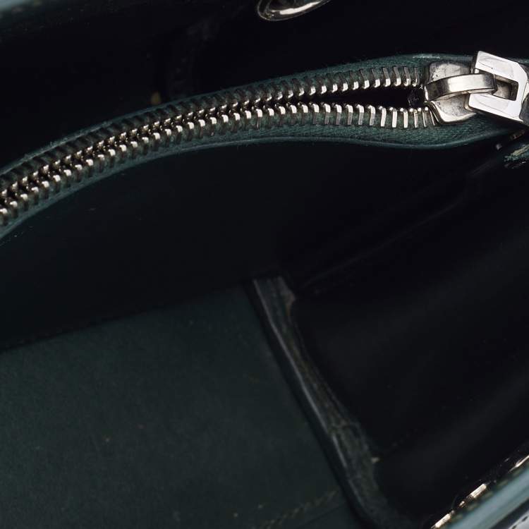Pre Owned Saint Laurent Green Croc Embossed Leather Baby Classic Sac De Jour Tote