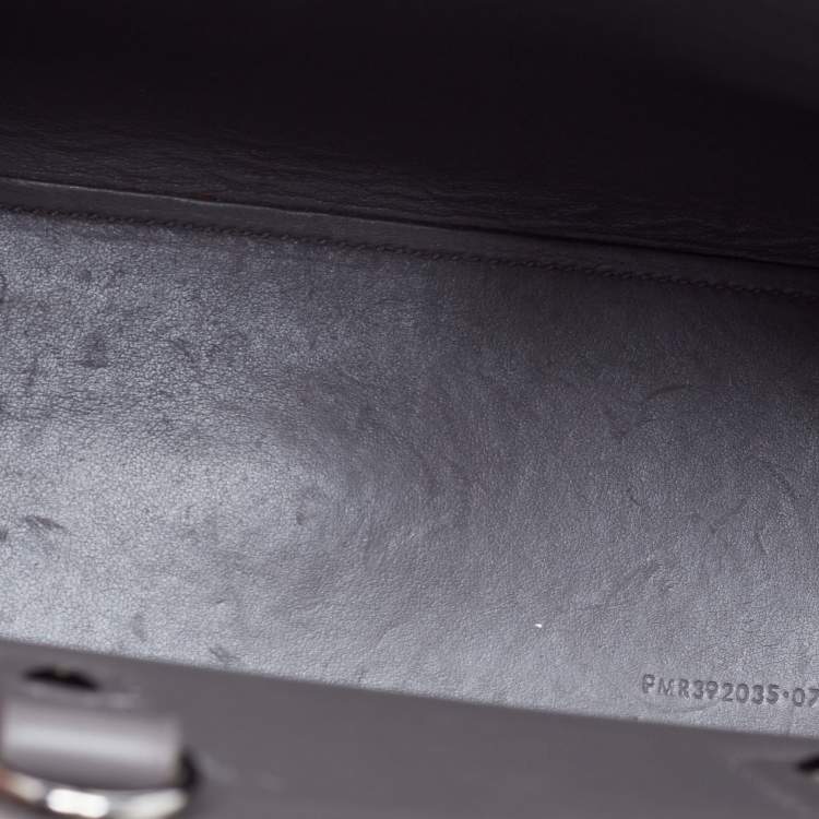 Pre Owned Saint Laurent Grey Croc Embossed Leather Nano Classic Sac De Jour Tote