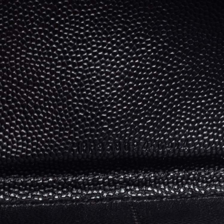 Pre Owned Saint Laurent Black Leather Monogram Zip Around Wallet