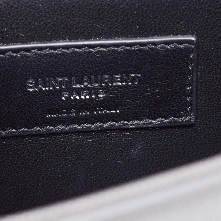 Pre Owned Saint Laurent Grey Leather Kate Tassel Wallet on Chain 