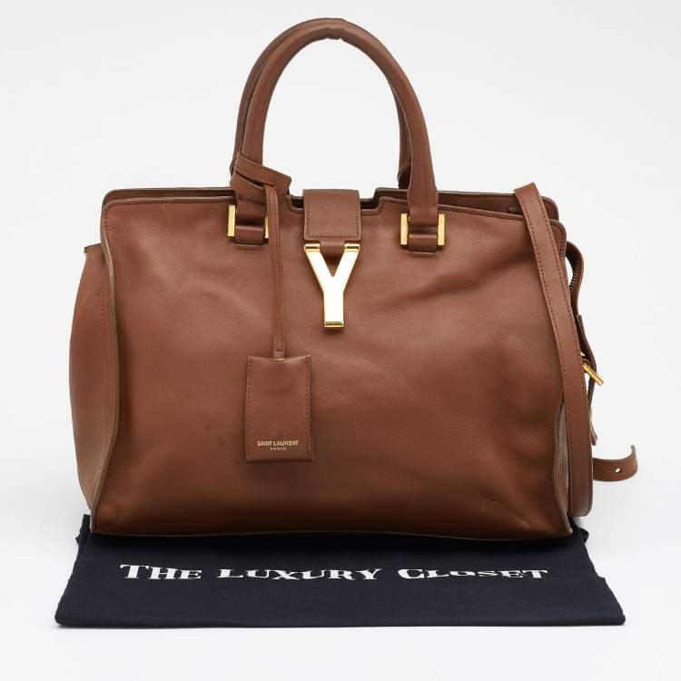 Pre Owned Saint Laurent Brown Leather Cabas Chyc Tote
