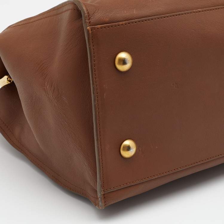 Pre Owned Saint Laurent Brown Leather Cabas Chyc Tote