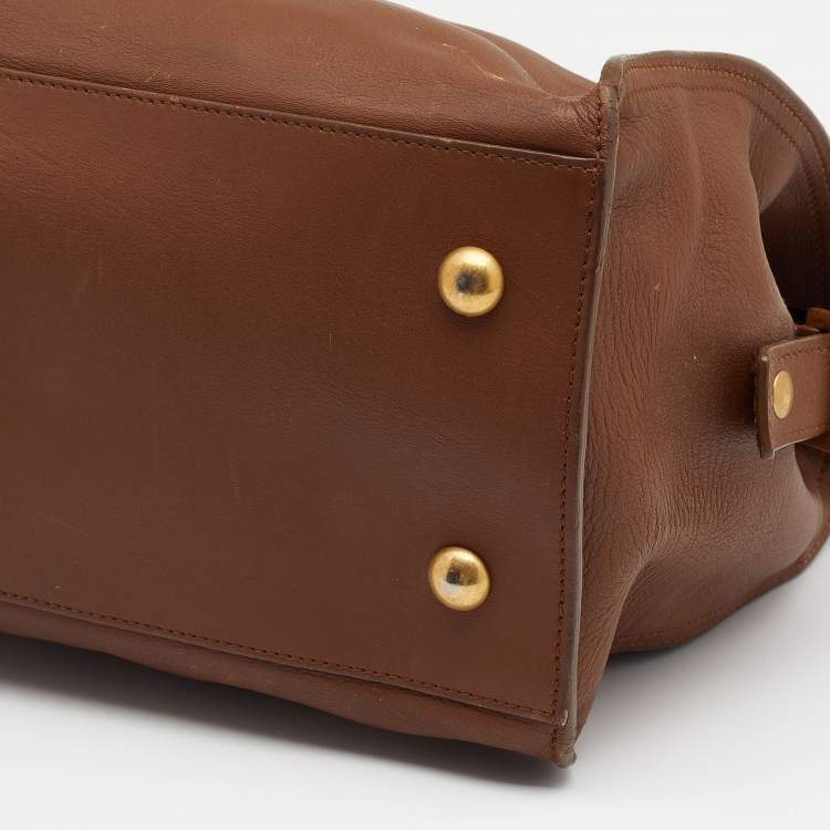 Pre Owned Saint Laurent Brown Leather Cabas Chyc Tote