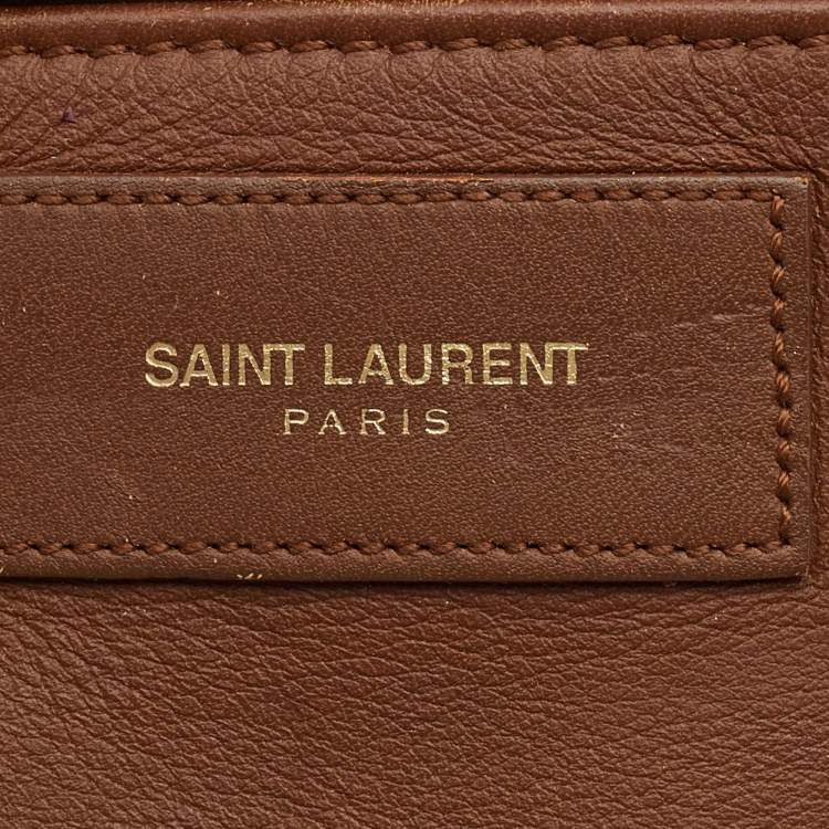 Pre Owned Saint Laurent Brown Leather Cabas Chyc Tote