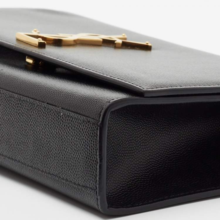 Pre Owned Saint Laurent Black Leather Medium Kate Shoulder Bag