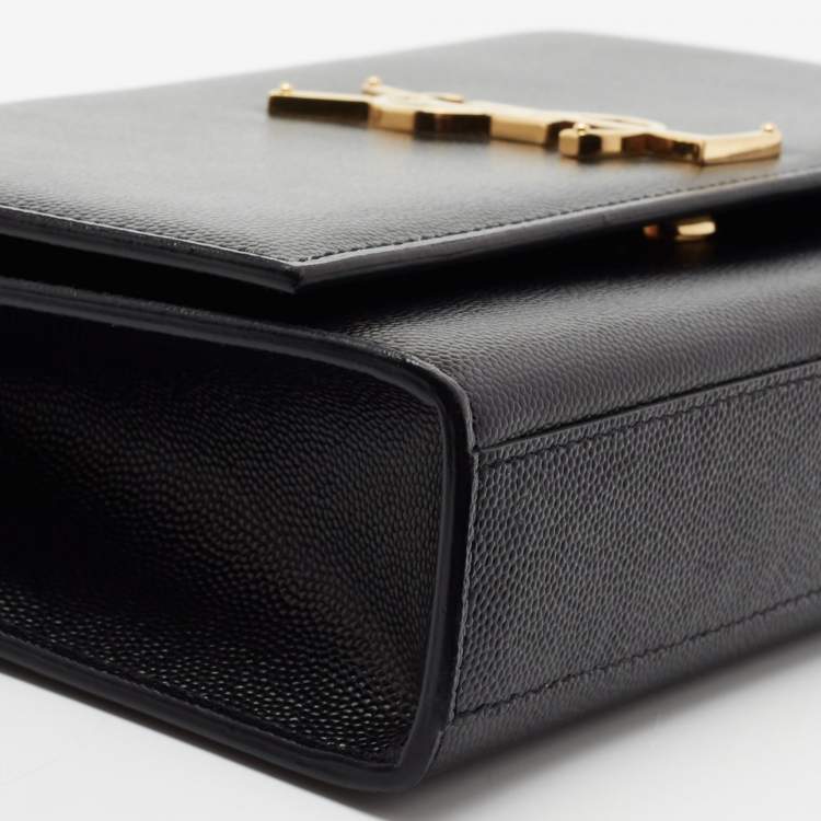 Pre Owned Saint Laurent Black Leather Medium Kate Shoulder Bag