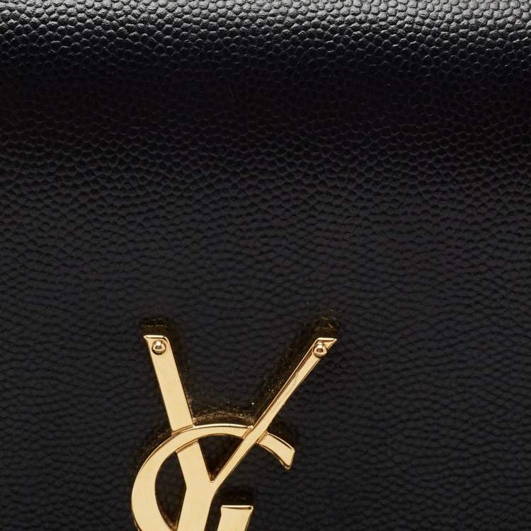 Pre Owned Saint Laurent Black Leather Medium Kate Shoulder Bag