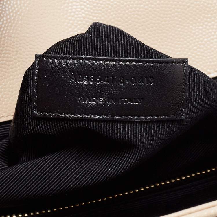 Pre Owned Saint Laurent Beige Leather Monogram Envelope Shoulder Bag