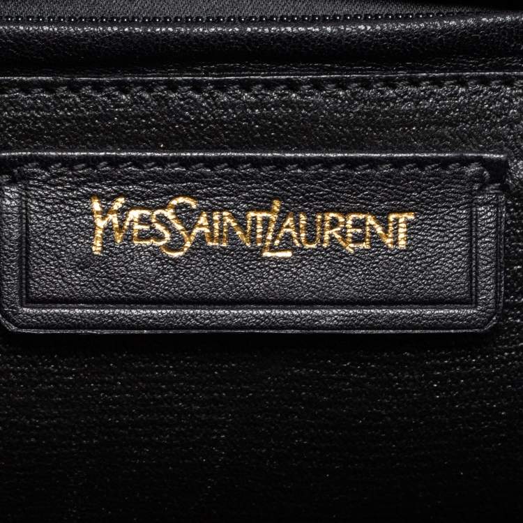 Pre Owned Saint Laurent Black Leather Chyc Flap Bag