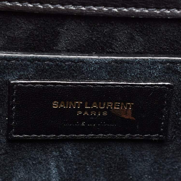 Pre Owned Saint Laurent Black Leather Sunset Top Handle Bag