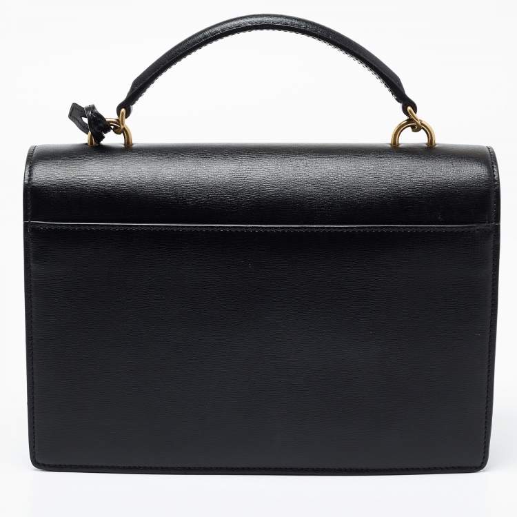 Pre Owned Saint Laurent Black Leather Sunset Top Handle Bag