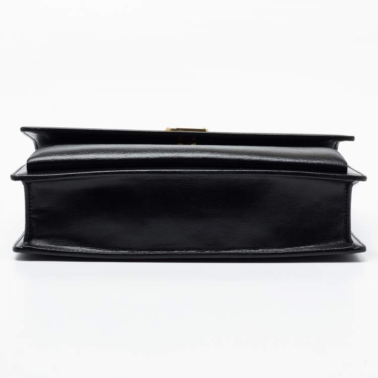 Pre Owned Saint Laurent Black Leather Sunset Top Handle Bag
