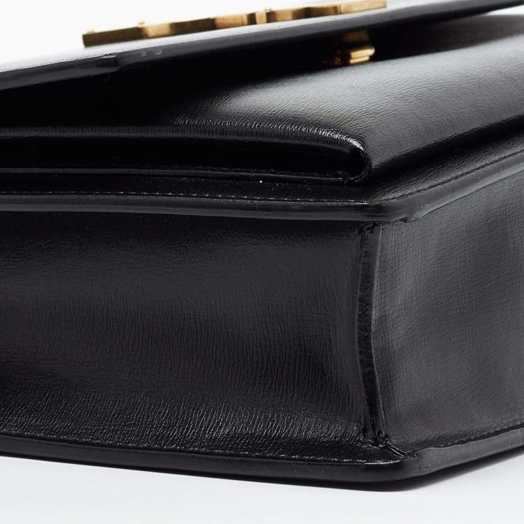 Pre Owned Saint Laurent Black Leather Sunset Top Handle Bag