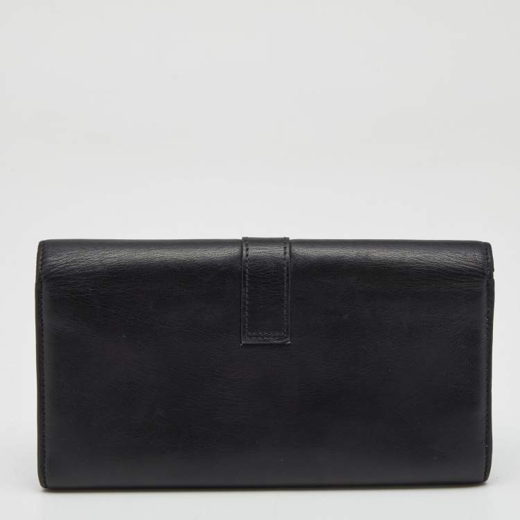 Pre Owned Saint Laurent Black Leather Ligne Y Clutch